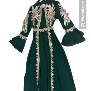 Green Embroidered Kaftan